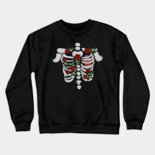 Skeleton ribs (heart and roses) Crewneck Sweatshirt